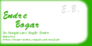 endre bogar business card